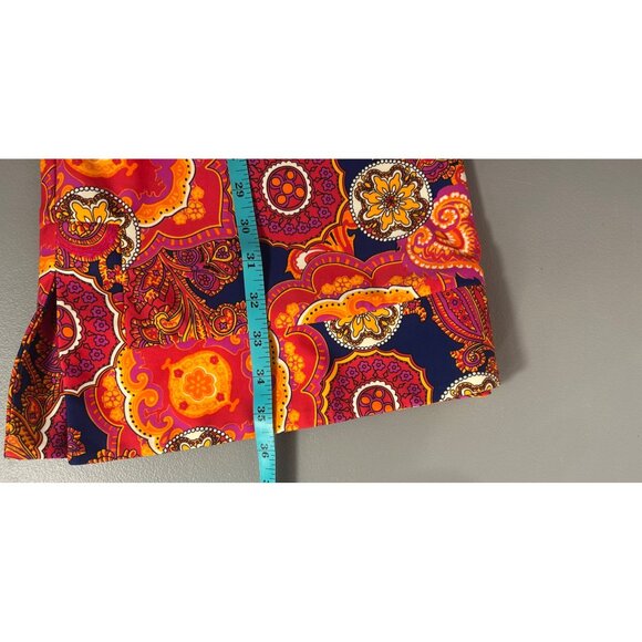 Jude Connally Dress Sz M Paisley Print Bright Colorful Boho 3/4 Sleeves Quality - Picture 9 of 9